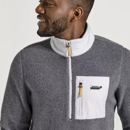 Clothing | Apparel*saucony Men's Rested Sherpa 1/4 Zip Black Heather