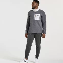 Clothing | Apparel*saucony Men's Rested Sherpa 1/4 Zip Black Heather