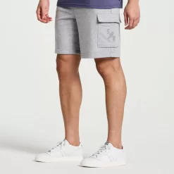 Clothing | Apparel*saucony Men's Rested Sweat Short Light Grey Heather Graphic
