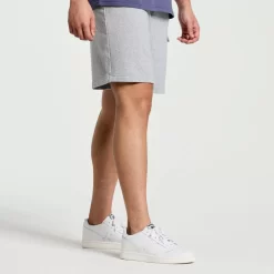 Clothing | Apparel*saucony Men's Rested Sweat Short Light Grey Heather Graphic