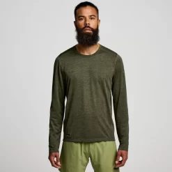 Tops | Clothing*saucony Men's Stopwatch Graphic Long Sleeve Umbra Heather Graphic