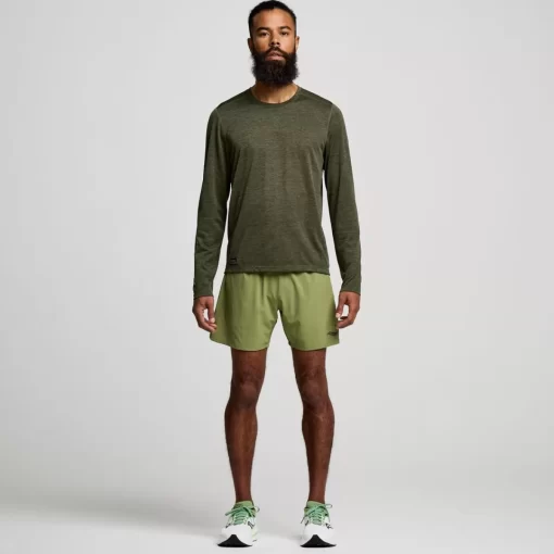 Tops | Clothing*saucony Men's Stopwatch Graphic Long Sleeve Umbra Heather Graphic