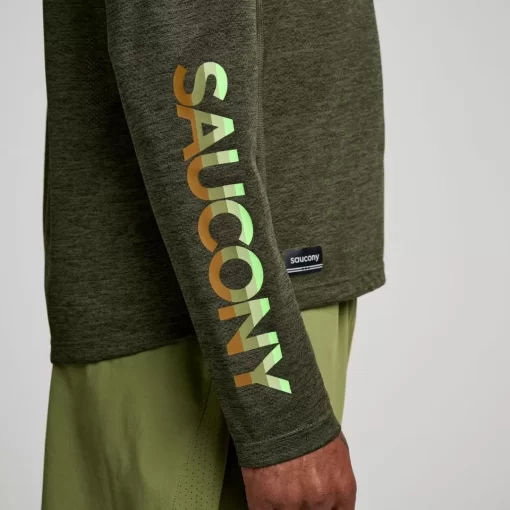 Tops | Clothing*saucony Men's Stopwatch Graphic Long Sleeve Umbra Heather Graphic