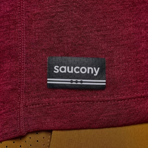 Tops | Clothing*saucony Men's Stopwatch Graphic Long Sleeve Sundown Heather Graphic