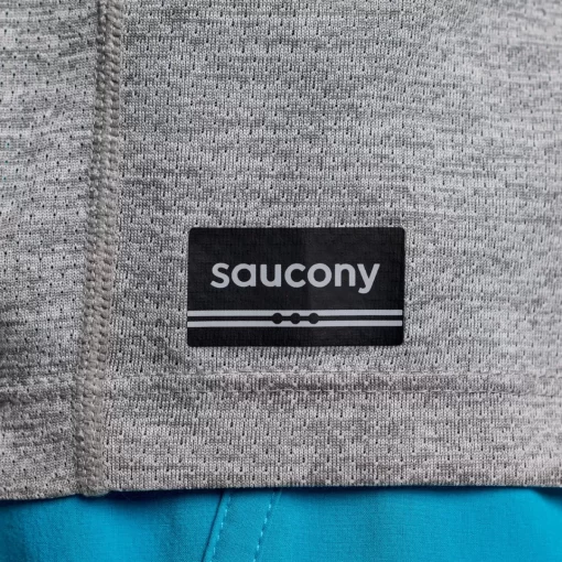 Tops | Clothing*saucony Men's Stopwatch Graphic Long Sleeve Light Grey Heather Graphic