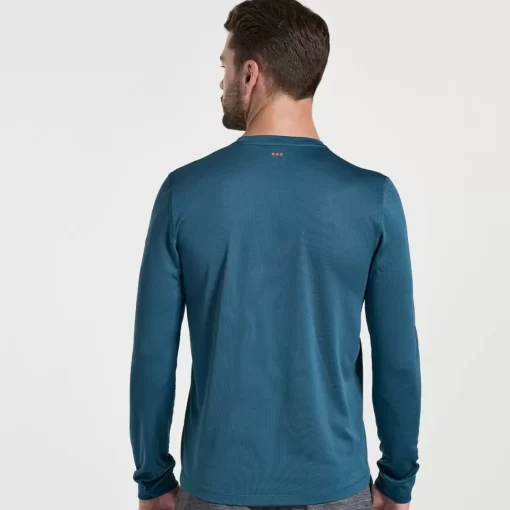 Tops | Clothing*saucony Men's Stopwatch Graphic Long Sleeve Lagoon Graphic