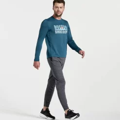 Tops | Clothing*saucony Men's Stopwatch Graphic Long Sleeve Lagoon Graphic
