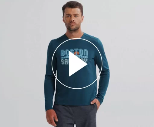 Tops | Clothing*saucony Men's Stopwatch Graphic Long Sleeve Lagoon Graphic