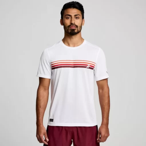 Tops | Clothing*saucony Men's Stopwatch Graphic Short Sleeve White Graphic