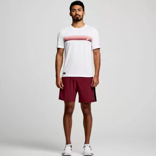 Tops | Clothing*saucony Men's Stopwatch Graphic Short Sleeve White Graphic