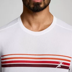 Tops | Clothing*saucony Men's Stopwatch Graphic Short Sleeve White Graphic