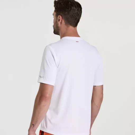 Tops | Clothing*saucony Men's Stopwatch Graphic Short Sleeve White Graphic