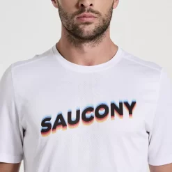 Tops | Clothing*saucony Men's Stopwatch Graphic Short Sleeve White Graphic