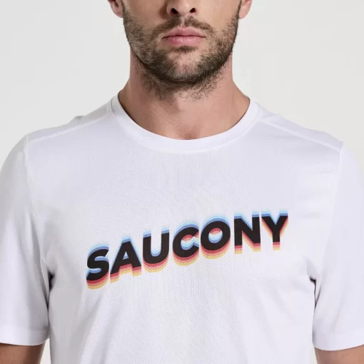Tops | Clothing*saucony Men's Stopwatch Graphic Short Sleeve White Graphic