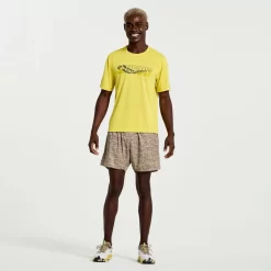Tops | Clothing*saucony Men's Stopwatch Graphic Short Sleeve Sulphur Heather Graphic