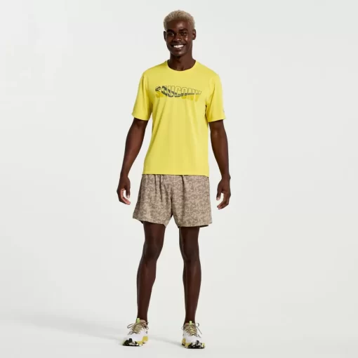 Tops | Clothing*saucony Men's Stopwatch Graphic Short Sleeve Sulphur Heather Graphic