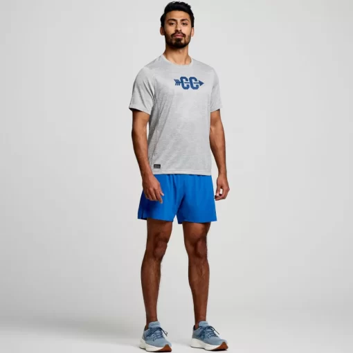Tops | Clothing*saucony Men's Stopwatch Graphic Short Sleeve Light Grey Heather Graphic