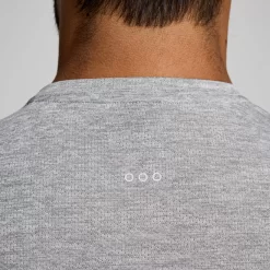 Tops | Clothing*saucony Men's Stopwatch Graphic Short Sleeve Light Grey Heather Graphic
