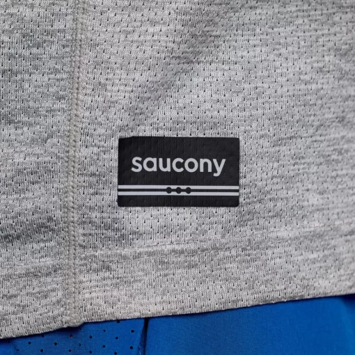 Tops | Clothing*saucony Men's Stopwatch Graphic Short Sleeve Light Grey Heather Graphic