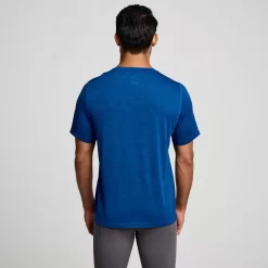 Tops | Clothing*saucony Men's Stopwatch Graphic Short Sleeve Indigo Heather Graphic