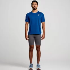 Tops | Clothing*saucony Men's Stopwatch Graphic Short Sleeve Indigo Heather Graphic