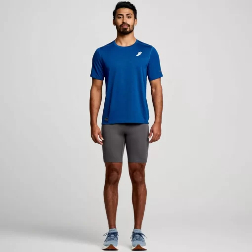 Tops | Clothing*saucony Men's Stopwatch Graphic Short Sleeve Indigo Heather Graphic