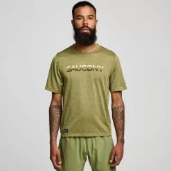 Tops | Clothing*saucony Men's Stopwatch Graphic Short Sleeve Glade Heather Graphic