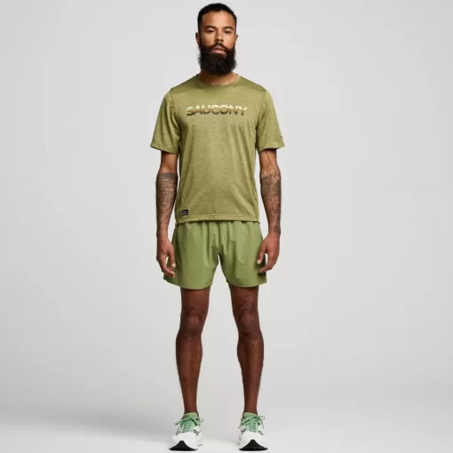Tops | Clothing*saucony Men's Stopwatch Graphic Short Sleeve Glade Heather Graphic