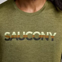 Tops | Clothing*saucony Men's Stopwatch Graphic Short Sleeve Glade Heather Graphic