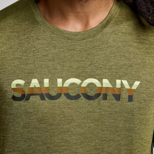 Tops | Clothing*saucony Men's Stopwatch Graphic Short Sleeve Glade Heather Graphic