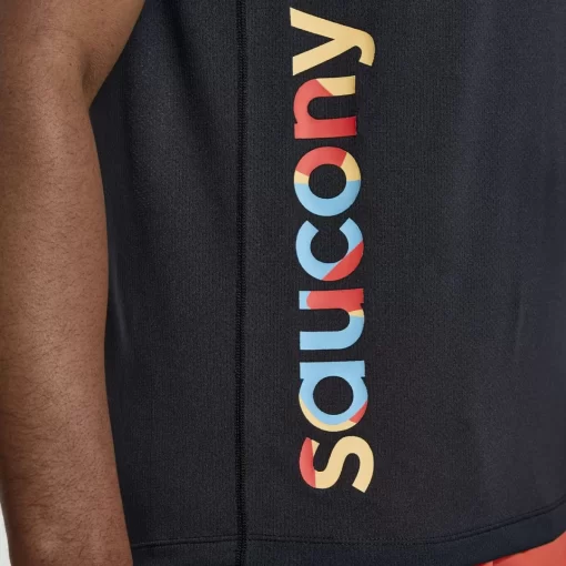 Tops | Clothing*saucony Men's Stopwatch Graphic Short Sleeve Black Graphic