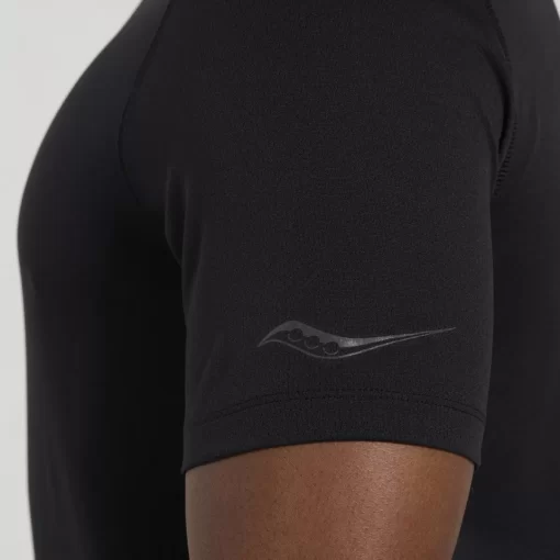 Tops | Clothing*saucony Men's Stopwatch Graphic Short Sleeve Black Graphic