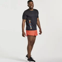 Tops | Clothing*saucony Men's Stopwatch Graphic Short Sleeve Black Graphic