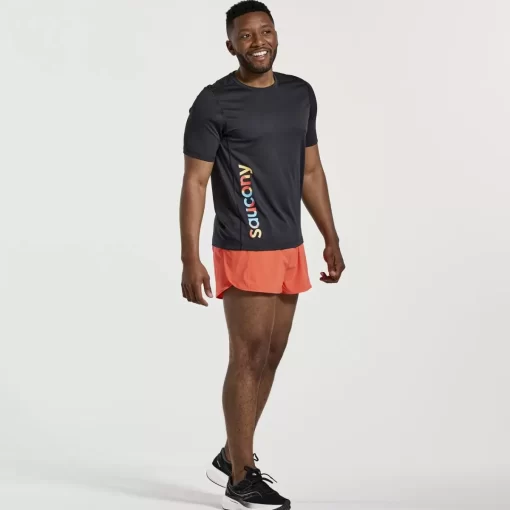Tops | Clothing*saucony Men's Stopwatch Graphic Short Sleeve Black Graphic