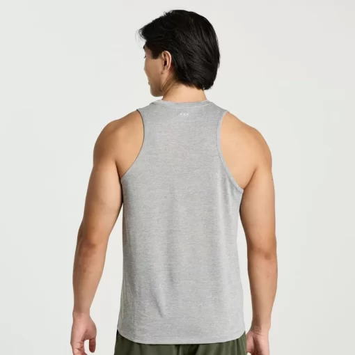 Clothing | Apparel*saucony Men's Stopwatch Graphic Singlet Light Grey Heather Graphic