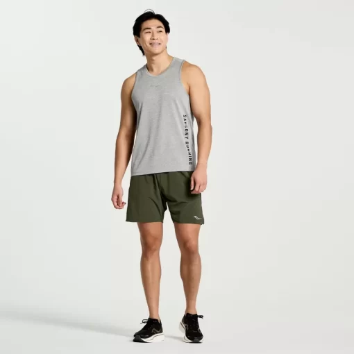 Clothing | Apparel*saucony Men's Stopwatch Graphic Singlet Light Grey Heather Graphic