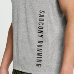 Clothing | Apparel*saucony Men's Stopwatch Graphic Singlet Light Grey Heather Graphic