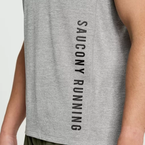 Clothing | Apparel*saucony Men's Stopwatch Graphic Singlet Light Grey Heather Graphic