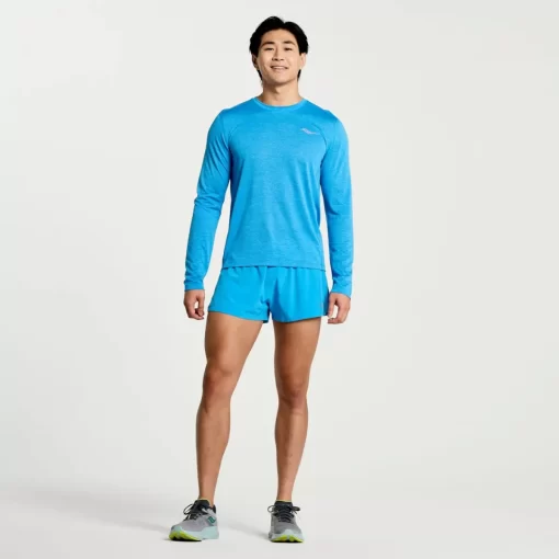 Tops | Clothing*saucony Men's Stopwatch Long Sleeve Azure Heather