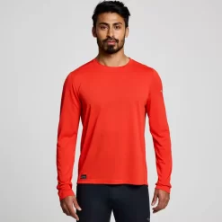 Tops | Clothing*saucony Men's Stopwatch Long Sleeve Infrared