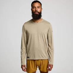 Tops | Clothing*saucony Men's Stopwatch Long Sleeve Coffee Heather
