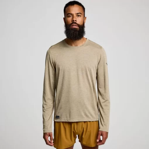 Tops | Clothing*saucony Men's Stopwatch Long Sleeve Coffee Heather