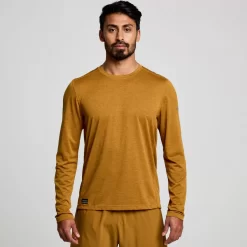 Tops | Clothing*saucony Men's Stopwatch Long Sleeve Bronze Heather