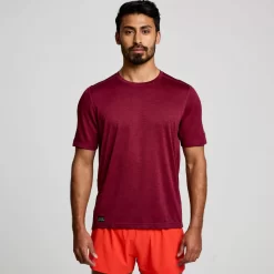 Tops | Clothing*saucony Men's Stopwatch Short Sleeve Sundown Heather