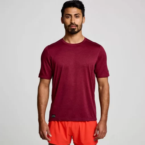 Tops | Clothing*saucony Men's Stopwatch Short Sleeve Sundown Heather