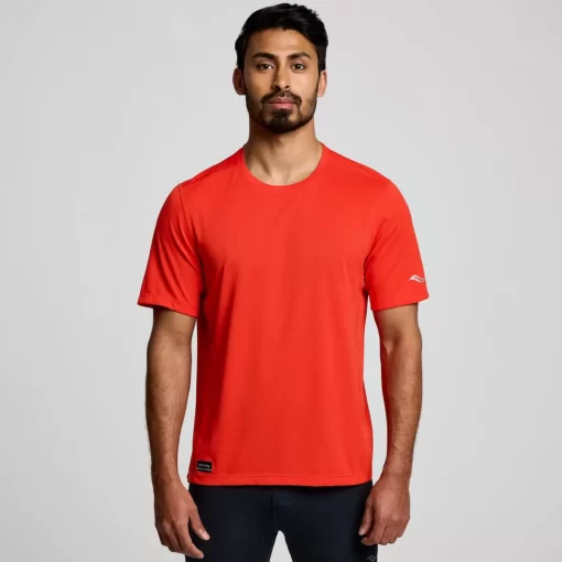 Tops | Clothing*saucony Men's Stopwatch Short Sleeve Infrared