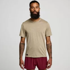 Tops | Clothing*saucony Men's Stopwatch Short Sleeve Coffee Heather