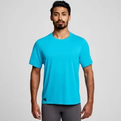 Tops | Clothing*saucony Men's Stopwatch Short Sleeve ViZiBlue