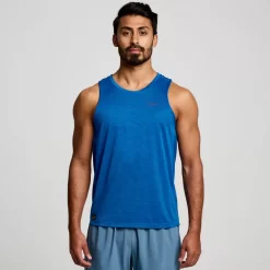 Tops*saucony Men's Stopwatch Singlet Superblue Heather