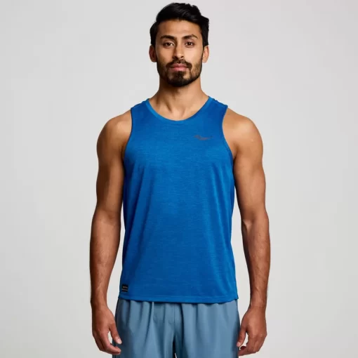 Tops*saucony Men's Stopwatch Singlet Superblue Heather